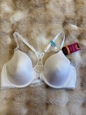Maidenform White Lace Racerback T-Shirt Bra with Molded Cups 36C NWT